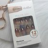ZASKHLD Gradient Brown Chrome Press on Nails Medium Almond Fake Nails Glossy Brown coffin False Nails with Mirror Metal Design Ombre Acrylic Glue on Nails for Women Girls Manicure Nail Decor 24Pcs