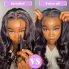 13x6 HD Lace Front Wigs Human Hair Pre Plucked 200% Density Wear and Go Glueless Lace Frontal Wigs Human Hair Body Wave Lace Front Wigs for Black Women Natural Hairline with Baby Hair 24 Inch