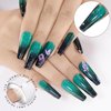 YTD Likomey Brocade Glitter Color Changing Gel Nail Polish,15ml Bright Green To Dark Green Shimmer Glitter Mood Temperature Change Colors Iridescent Flakes,Ombre Thermal Gift,WB349