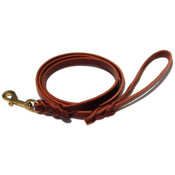 Ray Allen Mfg Signature K9 Braided Leather Leash, 5-Feet x 1/2-Inch, Burgundy