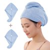 AGKXHDEC 2 Packs Microfiber Towel, Hair Turbans for Wet Hair, Drying Hair Wrap for Women (Blue,Blue)