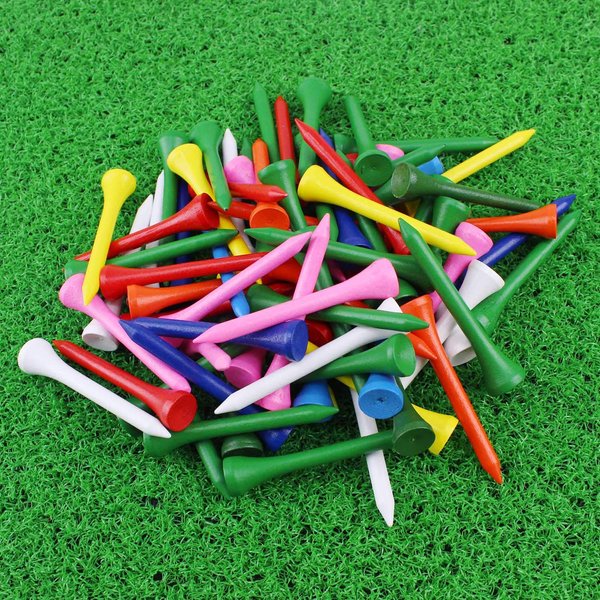 CRESTGOLF Professional 2 1/8" Deluxe Wood Golf Tees 100pcs(Mixed Color)