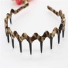 5PCS Handcraft Leopard Cloth Teeth Waves Headband Plastic Sharks Tooth Hair Comb Hair Hoop Headwear Accessory for Lady Women