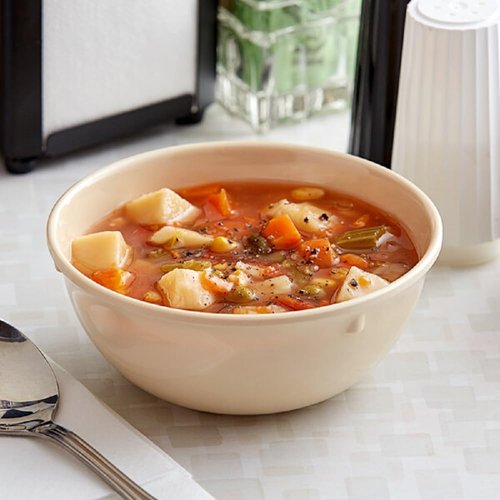 TrueCraftware- 15 oz Nappie Bowl Tan Color Melamine Set of 12- Dishwasher Safe Break-Resistant Reusable Bowls Serving Soup Bowl Broth Cups Soup Bowls Ice Cream Dipping Sauce