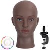 simnient Bald Mannequin Head for Wigs Making Styling Makeup Training Head Wig Head Professional Cosmetology Display Hat Helmet Glasses Display Head Model with Free Clamp Stand