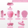 FREATECH Hair Scalp Massager Shampoo Brush with Soft Silicone Bristles for Scalp Care and Hair Growth, Shower Head Scalp Scrubber Exfoliator for Dandruff, Wet & Dry for Men, Women and Kids, Pink