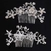 44Pcs Wedding Hair Combs for Brides Pearl Crystal Bridal Hair Accessories Side U Shaped Clips Silver Rhinestone Spiral Hair Pins for Women Bridesmaid Hair Down Headpiece