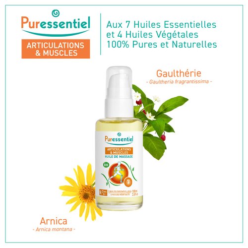 Muscle Relaxing Organic Massage Oil - Arnica and Wintergreen by Puressentiel for Unisex - 3.5 oz Oil