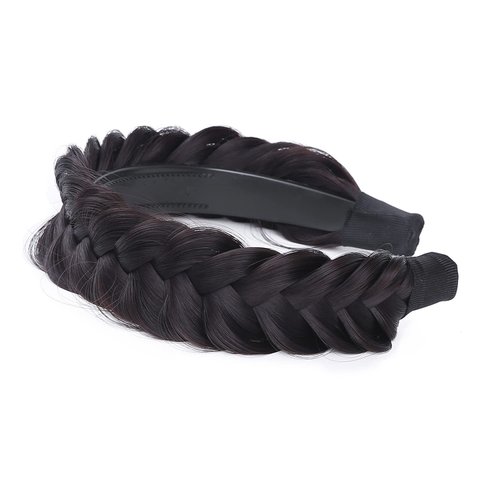vowyore Wide Fishtail Braid Headband With Teeth Braided Headband Wide Plaited Braids Accessories Classic Chunky Fishtail Braided Hair Band Synthetic Hairpiece Girls And Women Beauty Accessory