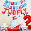 Two Fly Birthday Party Decoration Two fly for little guy Birthday Balloons Time Flies Birthday Decoration Airplane Birthday Party Decoration Airplane Birthday Banner (red)
