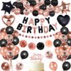 Birthday Decorations Rose Gold Black, ‎KISPATTI 51 Pieces Rose Gold Black Birthday kit with Happy birthday Foil Confetti Balloons, Birthday Party Decorations Supplies for Women Girls 21 30 40 50 70 th