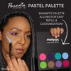 Mehron Makeup Paradise Makeup AQ 8 Color Pastel Palette | Magnetic Refillable Body Paint & Face Paint Palette | Professional Water Activated Makeup for Costumes, SFX, Halloween, & Cosplay