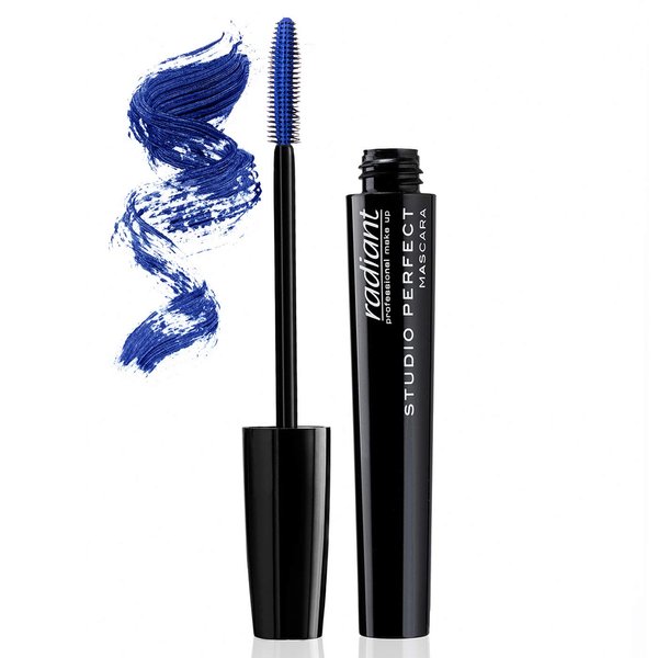 Radiant Professional Studio Perfect Volume Mascara, with Silicone Brush & Natural Wax For Healthy Voluminous Lashes, Cruelty Free, Lash Lengthening, 0.30 ounces, Electric Blue (02)