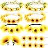 16 Pieces Sunflower Hair Accessories Sunflower Crown Including 6 Pieces Sunflower Headbands, 2 Pieces Sunflower Hair Clips, 8 Pieces Sunflower Hairpins for Women and Girls