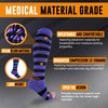 Doc Miller Open Toe Compression Socks for Women and Men 15-20mmHg, Shin Splints, Varicose Veins, Calf Injury Recovery, 1 Pair Purple & Black Small Toeless Compression Socks Women