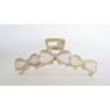 Generic Small/medium gold metal white bow hair claw clip for medium fine hair