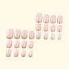 Gold French Tip Press on Nails Medium Fake Nails Square Shape False Nail Tips Full Cover Glue on Nails Medium Length Square Shape French Tip Nails Press ons for Finger Manicure, 24Pcs
