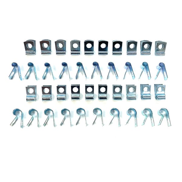 The Stop Shop Brake and Fuel Line Clip Assortment, 3/16, 1/4, 5/16 and 3/8 Inch Clips - (10 of each size)