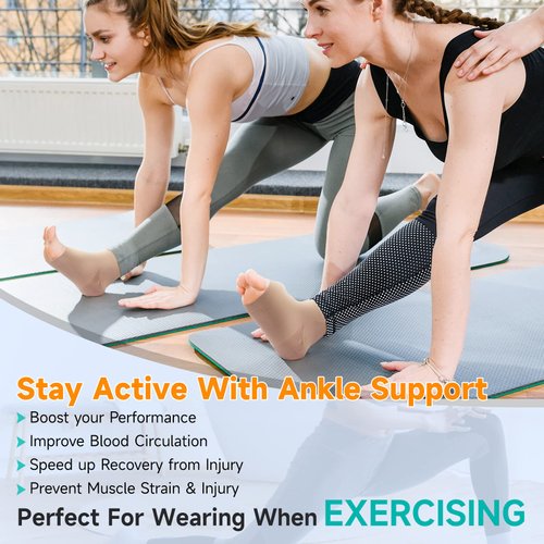 TOFLY® Plantar Fasciitis Socks for Women Men, Truly 20-30mmHg Compression Socks for Arch & Ankle Support, Foot Care Compression Sleeves for Injury Recovery, Eases Swelling, Pain Relief, Beige XL