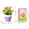 MEIEST Mini Flower Succulent Bonsai Building Block Set,Simulation Pot Plant Artificial Particle Flower Botanical Collection Construction Building Bricks Toy,Cute Home Decors (Daisy)
