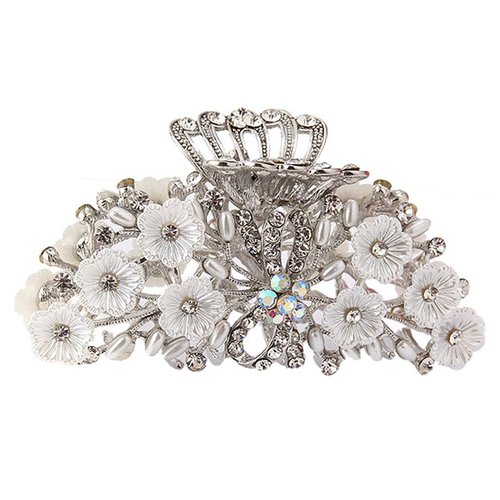 Numblartd Chic Vintage Alloy Fancy Hair Claw Jaw Clips Pins - Women Rhinestone Crystal No-slip Hair Catch Clamp Hair Clips Hair Updo Grip Hair Accessories