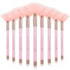 9 Pieces Facial Brushes Fan Mask Brushes, Soft Facial Applicator Brushes Tools for Peel Glycolic Mask Makeup for Mud Cream (Pink)