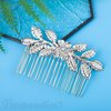 Framendino, 5 Pack Twist Flower Hair Comb Clips Gold Silver Rhinestone Hair Comb Metal Leaf Hair Side Combs Wedding Bridal Jewelry Hair Clips for Women