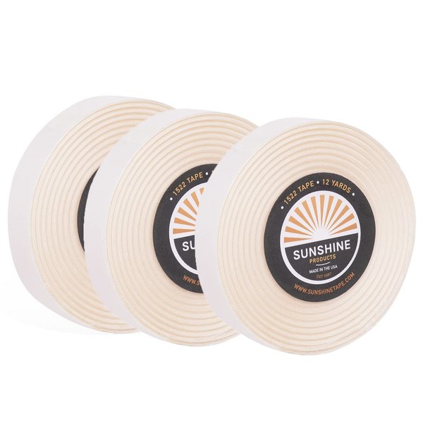 3 Pack - 1522 3M Wig Tape Roll (1/2" x 12 Yards), Premium Hair Replacement Adhesive, Doublesided Transparent Tape