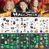 360+ Halloween Temporary Tattoos, 30 Sheets Halloween Tattoos Glow In The Dark Tattoos for Kids, Luminous Halloween Stickers for Kids Halloween Decorations Birthday Party Favors Supplies