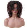 LEEMASING Black Women Men Short Dreadlock Wig Synthetic Wigs Afro Curly Wig For Halloween Costume Party Dating (Coffee)