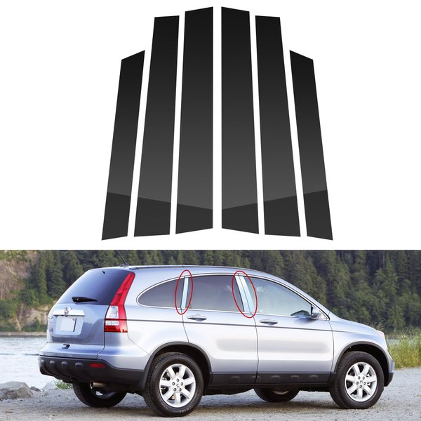 BASIKER 6 Pcs Compatible with Honda CR-V 2007-2011 Door Window Trim Anti Scratch Stickers Door Pillar Moldings