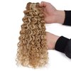 FASHION LINE Brazilian P27/613 Water Wave Blonde Human Hair Extensions Unprocessed Human Hair Bundles Weft 1PC 100g Piano Color (18")