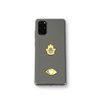 Metal Charm Stickers for Cell Phone Cases. Gold Evil Eye and Hamsa Set of 2 Reusable & Removable. Leaves No Residue. Universal Spiritual Symbols of Protection and Good Luck. (Gold Evil Eye with Heart