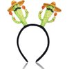 Hawaiian Party Headband Cactus Hair Hoop Green Head Boppers Headwear Tropical Party Decorations Aloha Luau Party Decor Cartoon Hair Supplies Summer Beach Pool Hair Accessories for Adult Kids1PCS