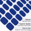 DUKASOU Semi Cured Gel Nail Strips, Royal Blue 28 PCS Solid Color Gel Nail Strips Works with UV Light, Salon Quality Gel Nail Stickers Full Nail Wraps