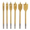 COMOWARE Spade Drill Bit Set- Paddle Flat Bits, Hole Cutter, Titanium Coating, Carbon Steel, Woodworking, 6-Pieces, 3/8"-1"