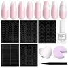 Saviland French Tip Nail Stickers: 5 Sheets French Nail Stickers 10ML White Gel Nail Polish Sponges for Gradient French manicure French Tips Guides Self-Adhesive French Nail Strips French Tip Liner