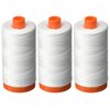 3-PACK - Aurifil 50WT - White, Solid - Mako Cotton Thread - 1422Yds EACH
