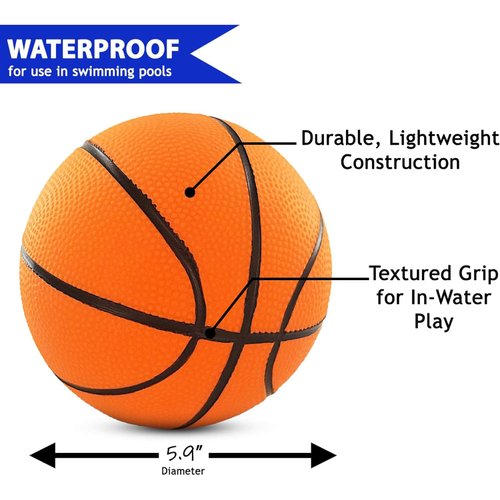 Botabee Kids Pool Basketball 2 Pack | Compatible with Intex Floating Hoops Poolside Basketball Game and Other Pool Basketball Hoop | Mini Ball for Outdoor and Poolside Play