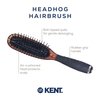 Kent KB Headhog Travel Detangling Hair Brush, Tortoise Shell, Black Rubber Cushion Detangler Brush and Scalp Brush, Firm Rounded Plastic Bristles for Women Men and Kids Everyday Care, Made in England