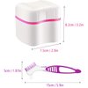 BTwood - Denture Bath Kit - Includes 2 Denture Bath Cups + 2 Denture Cleaner Brushes + 2 Strainer Baskets - Ideal for Dentures, Retainers & Mouthguards, 1.0 Fl Oz