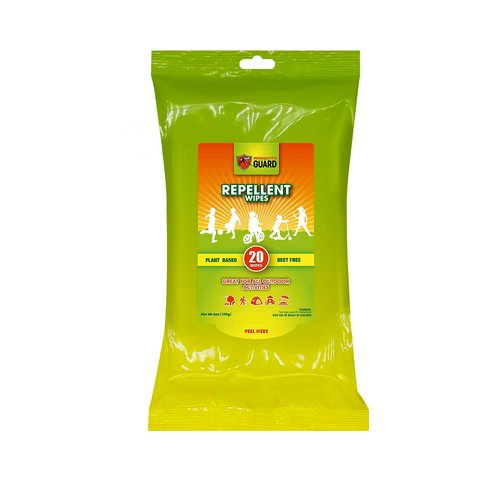 Mosquito Guard Mosquito Repellent Wipes Travel - DEET Free 20 Bug Wipes Repellent Individually Wrapped - Travel Size Mosquito Repellent For Patio - Camping Bug Repellent Wipes - Insect Repellent Wipes