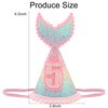 Vovii 5 years old Mermaid Tail Birthday Hat for Baby Girl Pink Sparkle Sequined Mermaid Tail Headband Princess Birthday Party Supplies