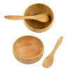 2 Sets Cute Mini Mask Bowl with Spoon Eco Bamboo Mask Mixing Bowl and Spoon Facemask Bowl Mud Mask Mixing Bowl DIY Skin Care Mixing Tool Kit for Lady Women Home Beauty Salon Use, 2.6" x 1.2"