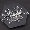 CASOLVX Crystal Wedding Hair Comb Pearl Crystal Hair Piece Bride Side Comb Hair Accessories for Women and Bride Handmade Jewelry(Silver)