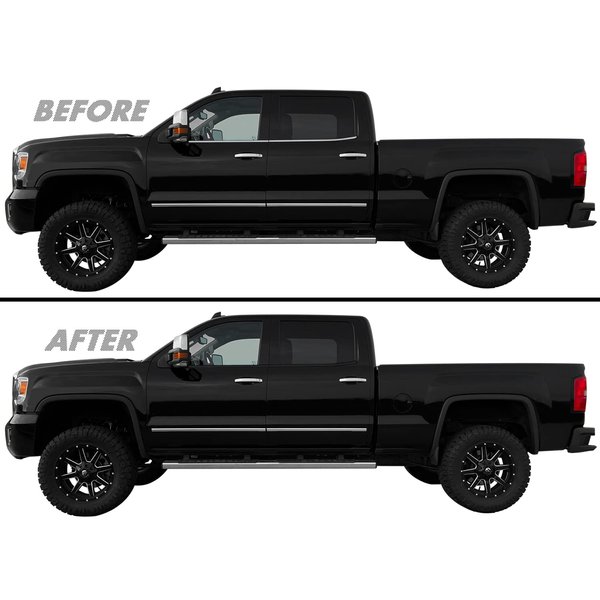 SlickMod Chrome Delete Blackout Vinyl Overlay for 2014-2019 GMC Sierra 1500 2500 3500 Window Trim (1. Window Trim, Gloss Black)