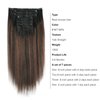 ABH AMAZINGBEAUTY HAIR Yaki Straight Clip ins Rooted Black Piano Natural Black #1B With Chocolate Brown #4 Two Tone Light Yaki Clip in Human Hair 12 Inch Yaki Clip ins for Black Women 120G Full Head