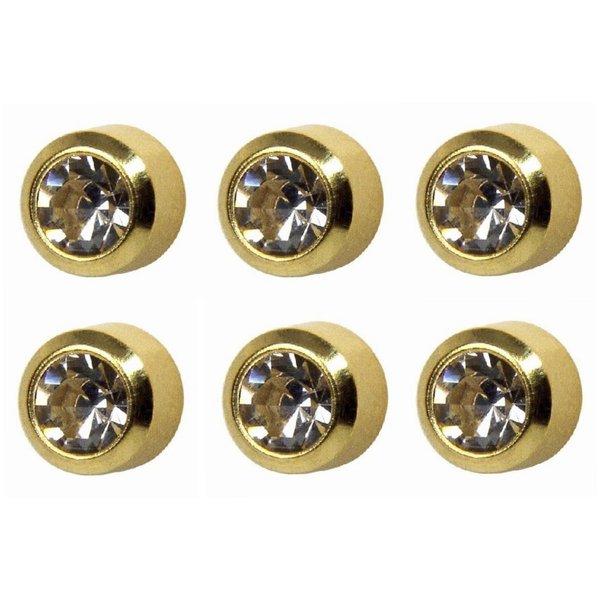 Pritties Accessories Ear Piercing April Birthstone Gold Plated Stud Earrings 5mm Bezel