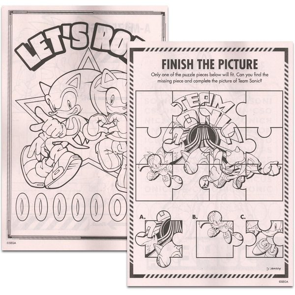 Sonic The Hedgehog Coloring Book | Sonic Coloring Book | Jumbo Activity Book | Sonic Memory Match Game Bonus | Multicolor