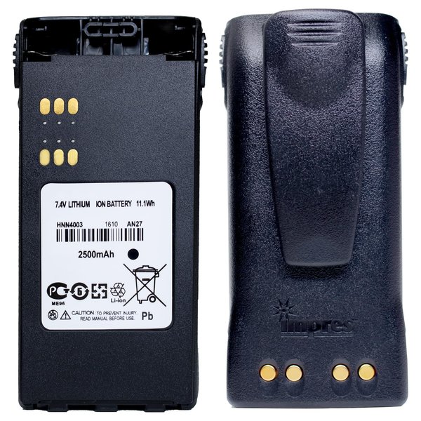 Teseko HNN9008A HNN9008 HNN9009 HNN9009A HNN9013A 7.2V 1800mAh NI-MH Two-Way Radio Battery Replacement for Motorola HT750 HT1225 HT1250 GP320 GP328 GP338 GP328 PR860 with Belt Clip